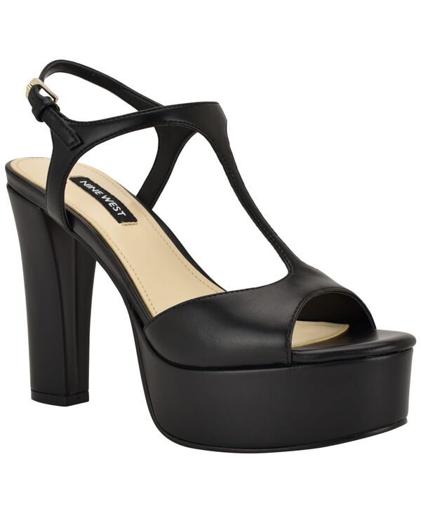 ナインウェスト レディース シューズ サンダル プラットフォーム ヒール Nine West Womens Naini High Block Heel Platform Sandals Black ブ