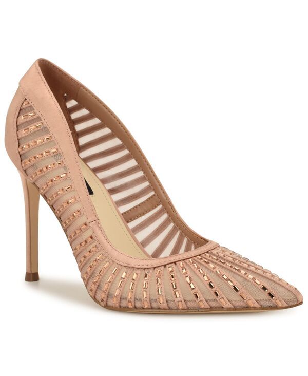ナインウェスト レディース シューズ パンプス メッシュ Nine West Womens Feresah Embellished Mesh Stiletto Dress Pumps Light Na