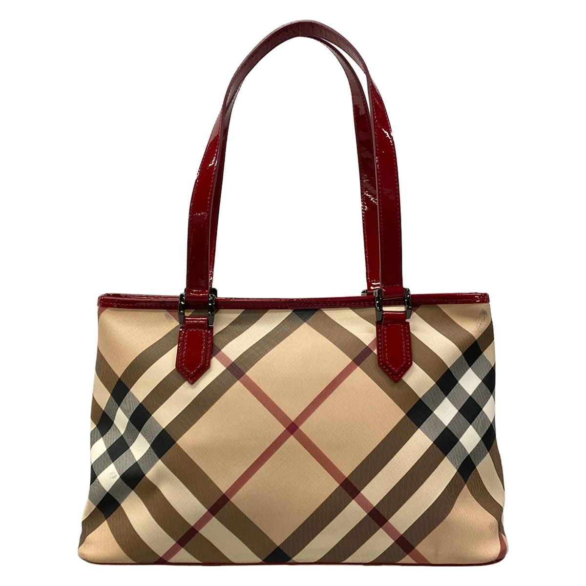 BURBERRY/Burberry(バーバリー) ショルダーバッグ - ベージュ×レッド×マルチ チェック柄 レザー