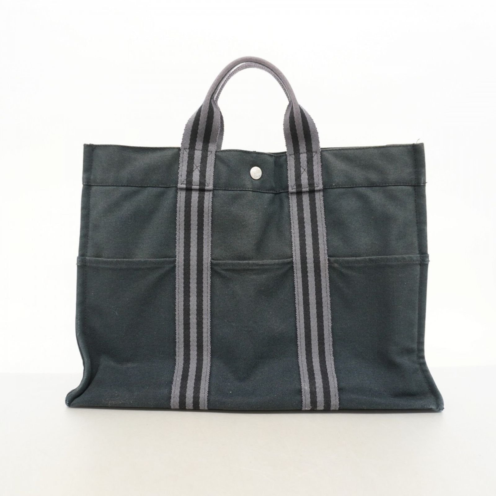 HERMES エルメス フールトゥ MM ブラック × グレー トートバッグ エルメス(Hermes) エルメス トートバッグ フールトゥMM キャンバス