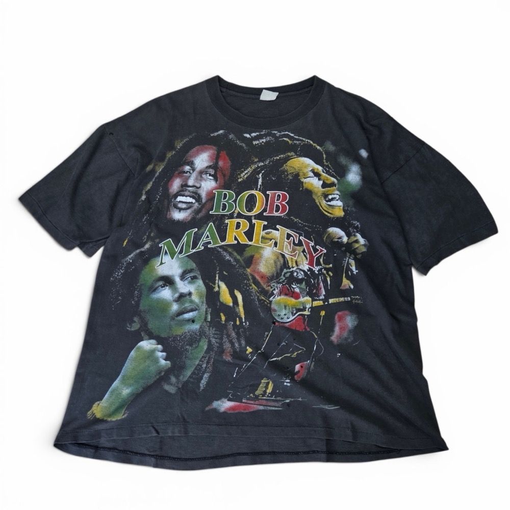 BOB MARLEY ボブ マーリー Tシャツ 80’s 90’s RASTA REVOLUTION シングルステッチ フェード ブラック サイズ不明 ヴィンテージ