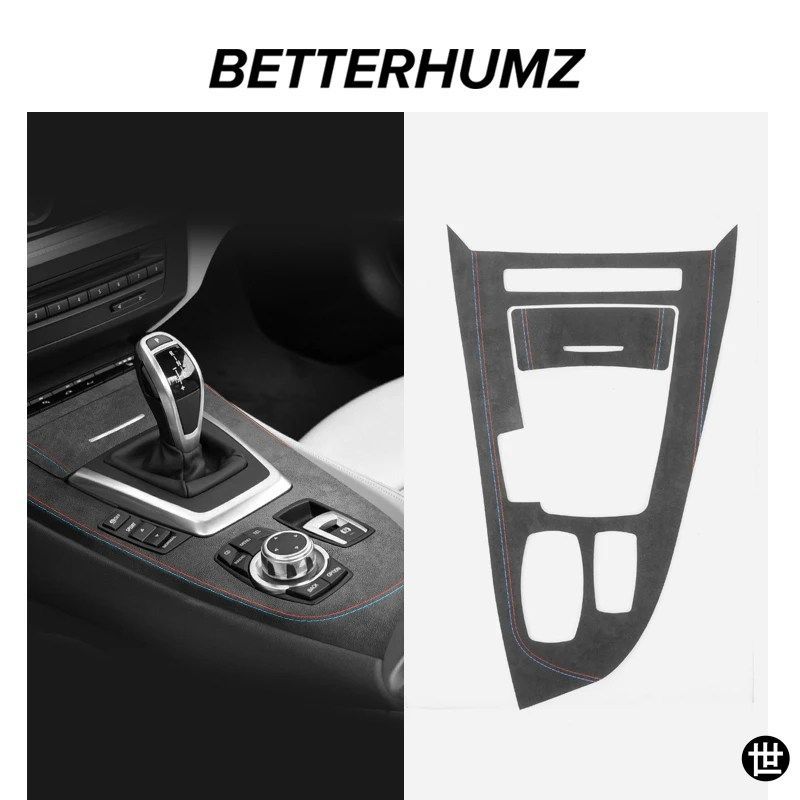 BMW Z4 E89 2008-2015用 アルカンターラ製センターコンソールギアシフトパネルトリムフレームパフォーマンスステッカーカーインテリアアク