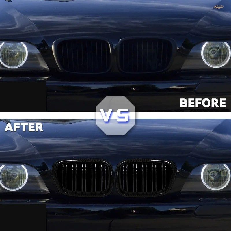 BMW 5シリーズ E39 525i 528i 530i M5 1999-2003 グロス仕上げフロントフードキドニーグリル カースタイリングパーツ 11,157円