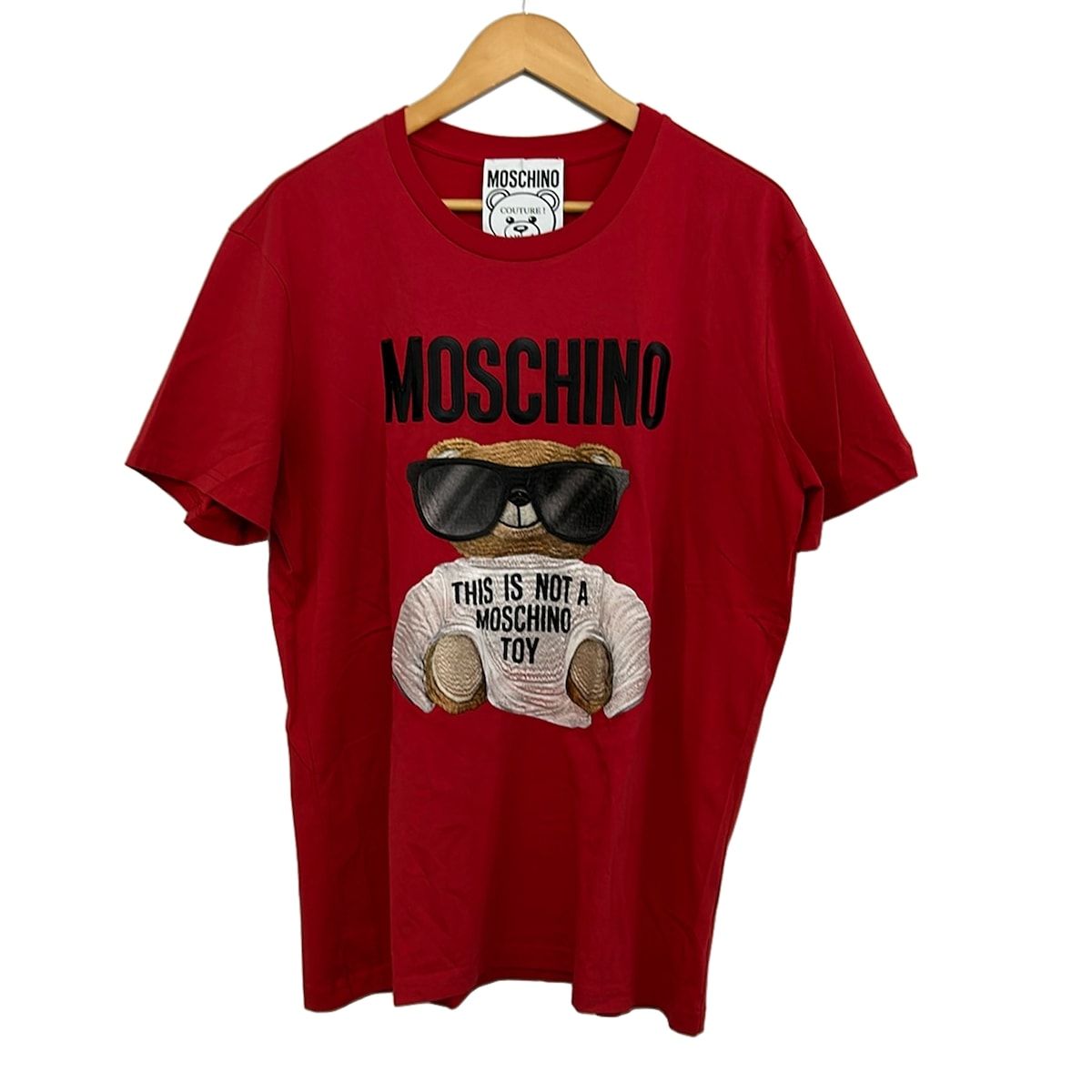 MOSCHINO(モスキーノ) 半袖Tシャツ サイズI52 XL レディース美品 - レッド×黒×マルチ クルーネック/COUTURE!/クマ