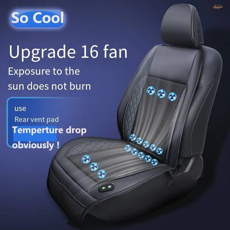 DC12V 24V 3DスペーサーカーSクールエアシートクッション16ファン付きバン高速送風換気シート冷却パターン