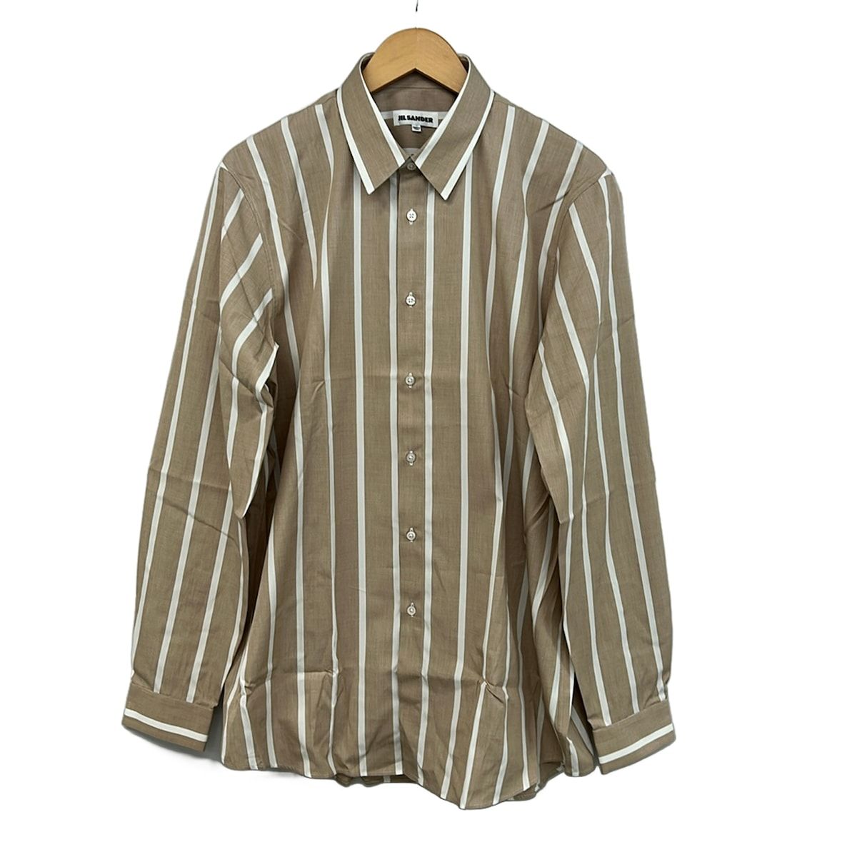 JILSANDER(ジルサンダー) 長袖シャツ サイズ42　16 1/2 メンズ美品 - JSUN740126 ベージュ×白 ストライプ