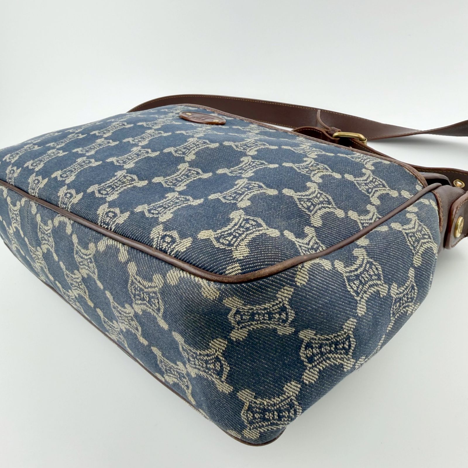 中古】CELINE セリーヌ デニム マカダム柄 ショルダーバッグ ポーチ