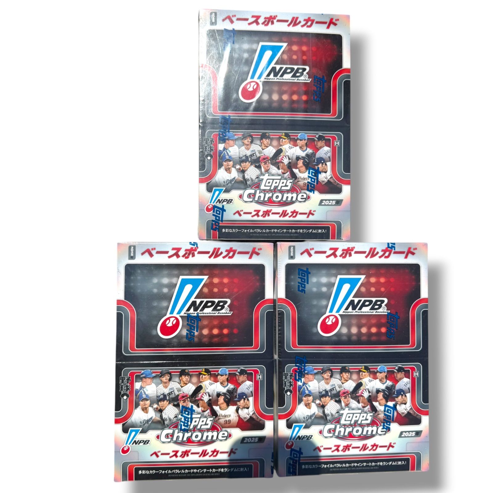 【新品未開封 ３パック】2025 TOPPS NPB クローム ベースボールカード【1BOX(4枚入 × 24pack)】 トップス トレーディングカード 野球