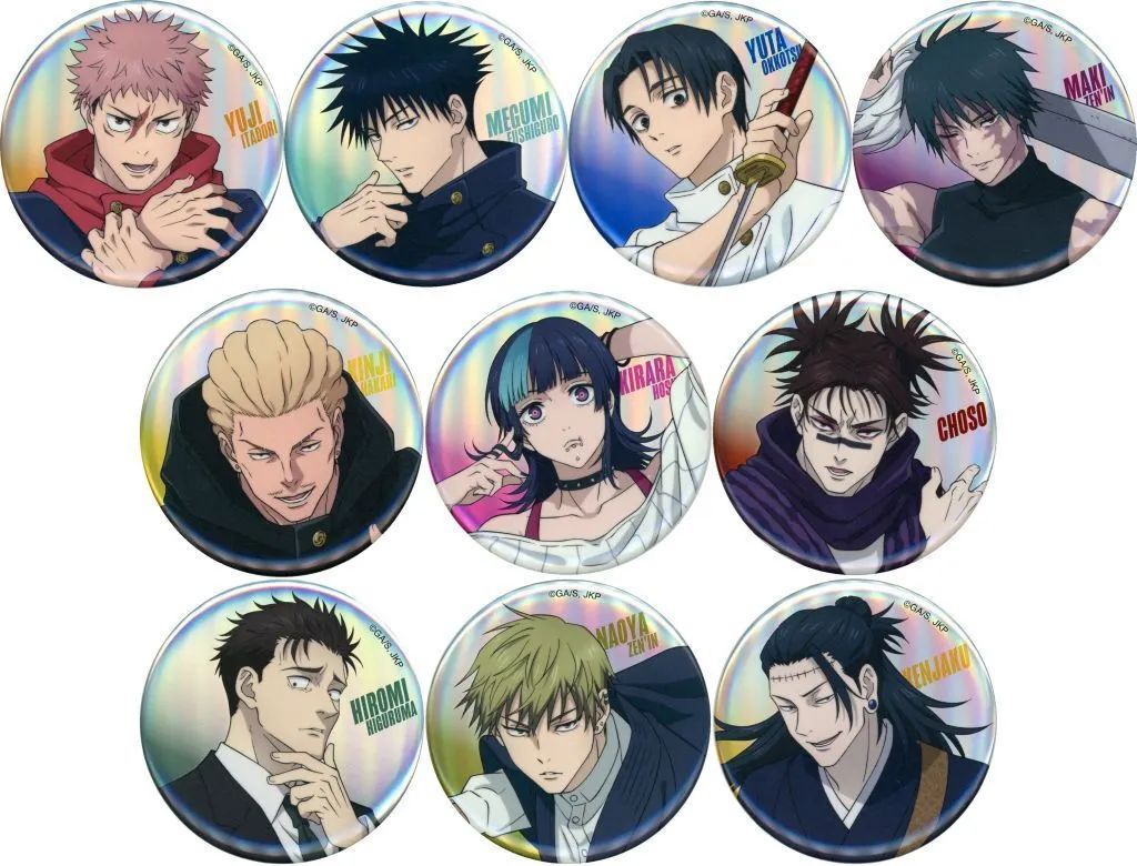 【中古】バッジ・ピンズ 全10種セット 「TVアニメ 呪術廻戦 POP UP企画展 大交流展 死滅回游 at baseyard tokyo トレーディング ビッグカンバッジ オーロラVer.」
