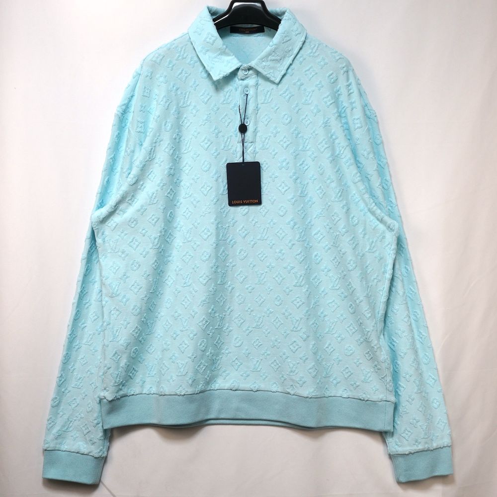 LOUIS VUITTON ルイヴィトン Tyler The Creator タイラー ザクリエーター コラボ モノグラム 長袖 ポロシャツ ライトブルー ４Lサイズ RM242MM KBZ HRY08W 新品未使用
