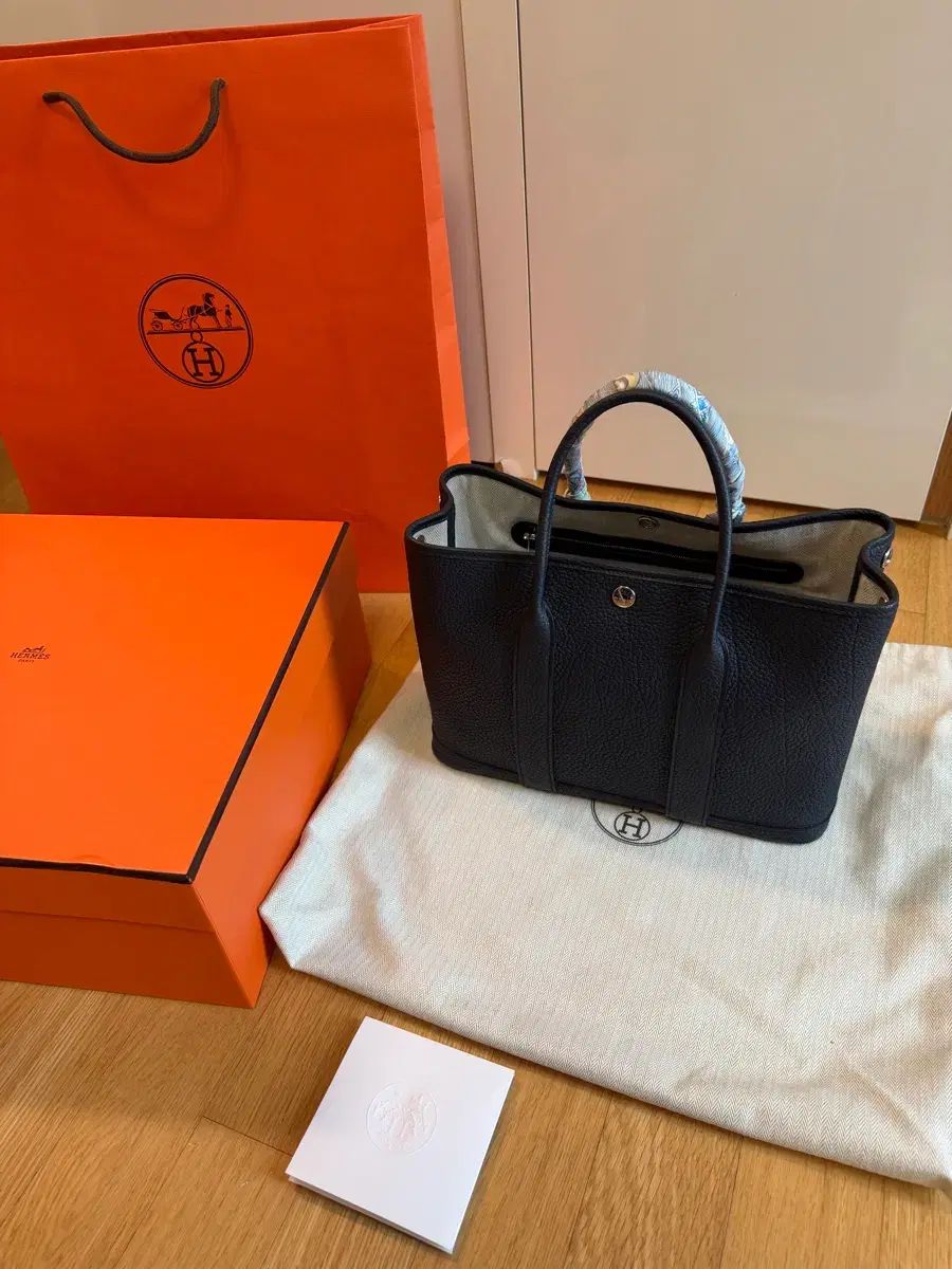 エルメス ガーデンパーティー 30 ブルーIndigo シルバー