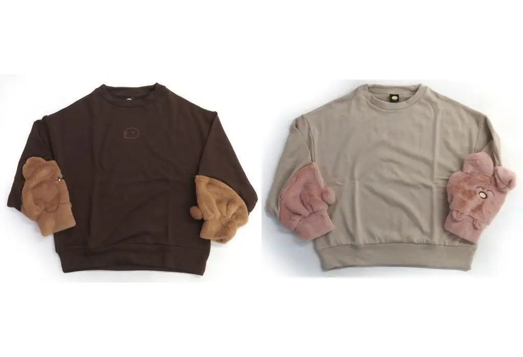 【中古】アウターウェア P丸様。 ゆるふわ袖モフうさぎさん＆くまくんセット(スウェット) ライトベージュ＆ブラウン レディースフリーサイズ 「P丸様。×青十紅」