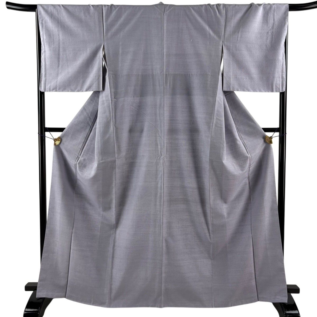 【美品】 紬 身丈167cm 裄丈67.5cm L 袷 薄紫 正絹 秀品 【中古】