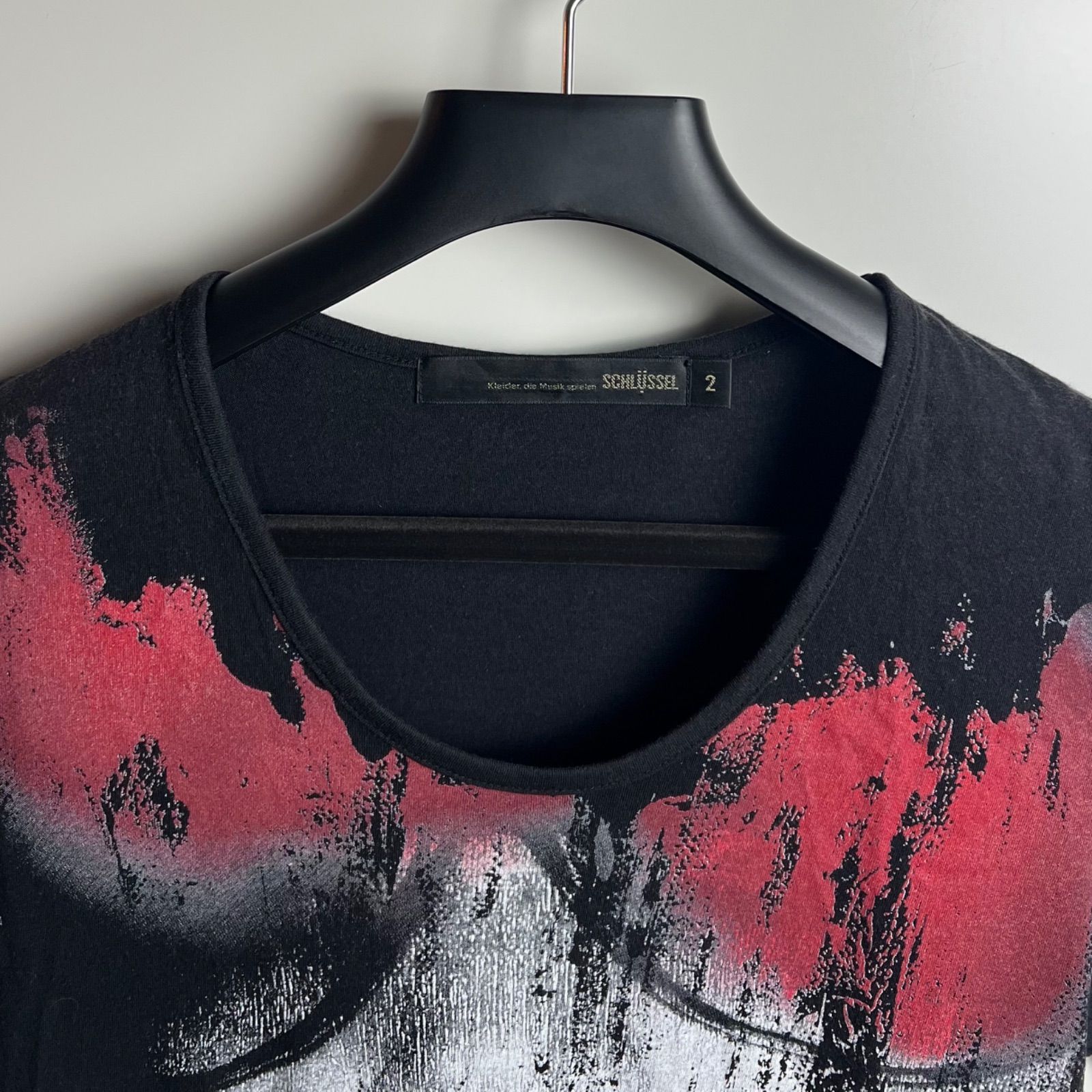 SCHLUSSEL y2k grunge smoking Tee 2 M シュリセル グランジ プリント 