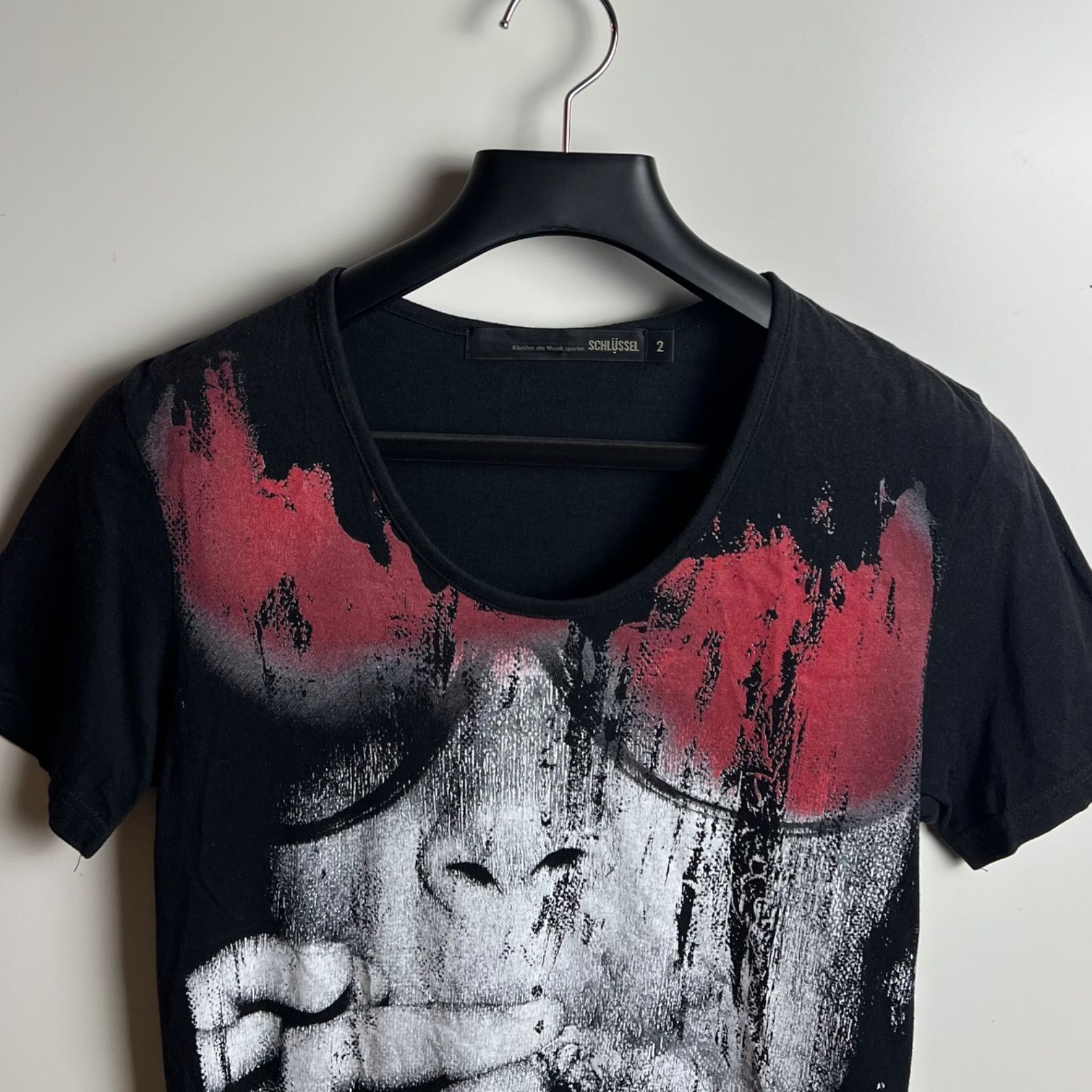 SCHLUSSEL y2k grunge smoking Tee 2 M シュリセル グランジ プリント 