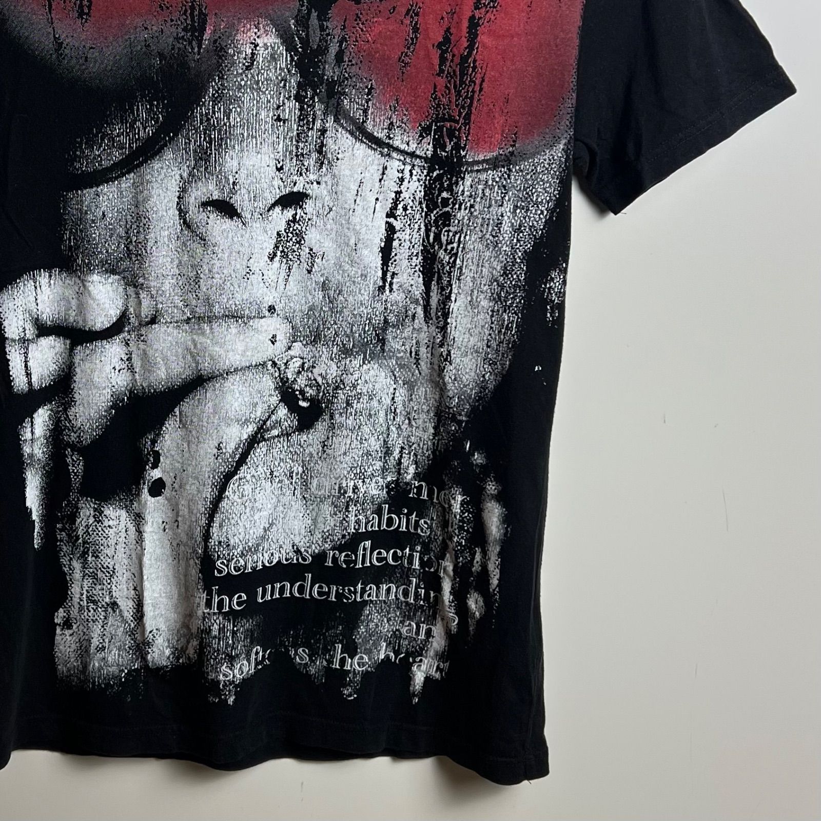SCHLUSSEL y2k grunge smoking Tee 2 M シュリセル グランジ プリント 