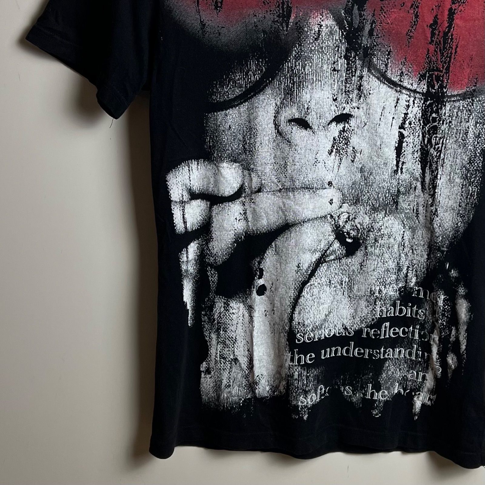 SCHLUSSEL y2k grunge smoking Tee 2 M シュリセル グランジ プリント 