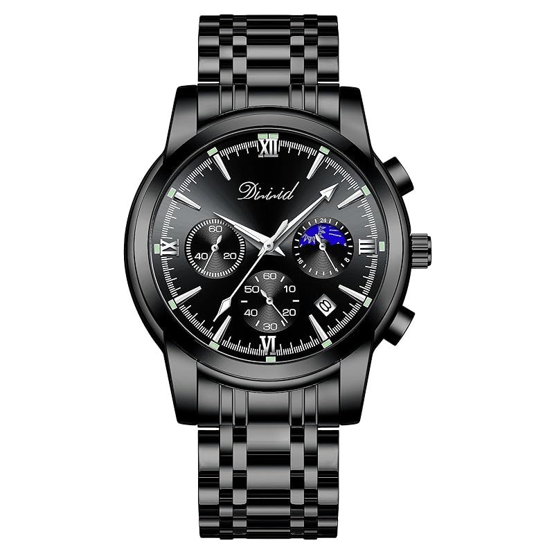 【新品】 [DIZIZID] 腕時計 メンズ アナログ Watch for Men クオーツ クロノグラフ 3気圧 防水 安い腕時計 ステンレス メタルバンド 日付表示 蓄光 多機能 メンズ ビジネス おしゃれ ウォッチ 男性 ギフト プレゼント 就活