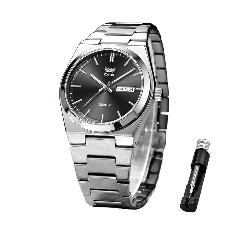 【新品】 OPK メンズ 腕時計 日付 防水 ステンレス シンプル ファッション カジュアル ビジネス 軽い 快適 Watch for men ブラック 黒