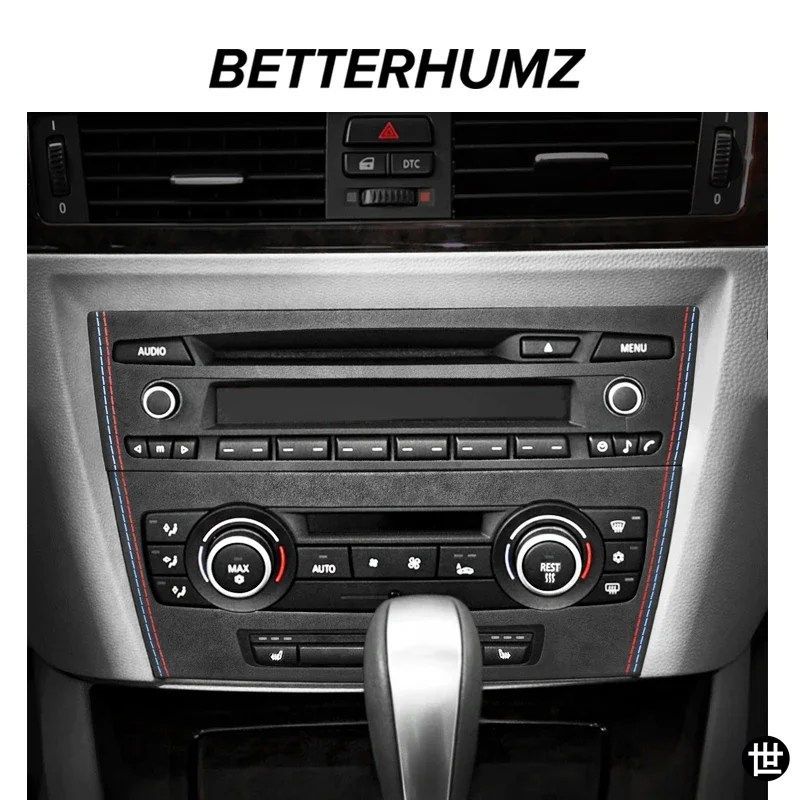 BMW 3シリーズ E90 E92 E93 2005-2012用 アルカンターラ製 エアコン CDパネルカバー トリム Mパフォーマンスステッカーアクセサリー