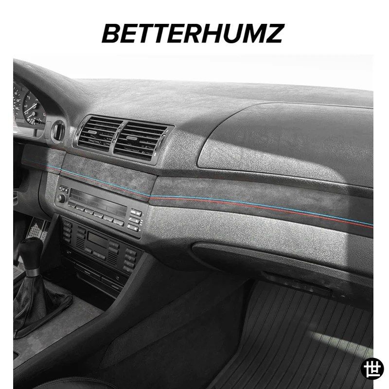 BMW 5シリーズ E39 1995-2003用アルカンターラ製インテリアセンターコンソールダッシュボードパネルカバートリムステッカーパフォーマンス