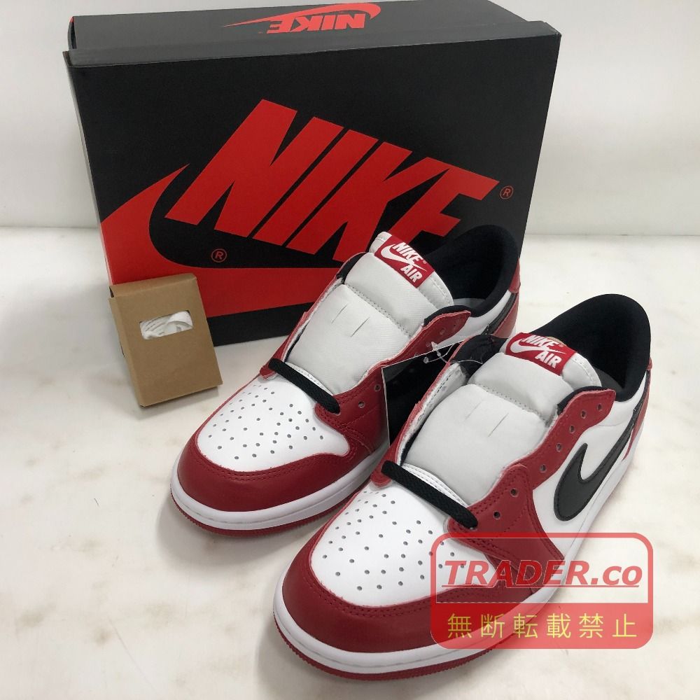 02w25615 ナイキ NIKE AIR JORDAN 1 LOW OG ホワイト 26.5cm 中国製 メンズ 箱・タグ・替え紐あり スニーカー HQ6998-600 【中古品】