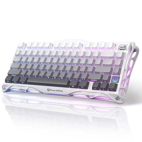 GravaStar Mercury K1 ゲーミングキーボード 無線 ワイヤレス 75%配列 テンキーレス ホットスワップ Bluetooth接続 ガスケット搭載 カスタマイズRGBライト 文字側の刻印スタイル かっこいい 高耐久アルミ製筐体 979bdc81