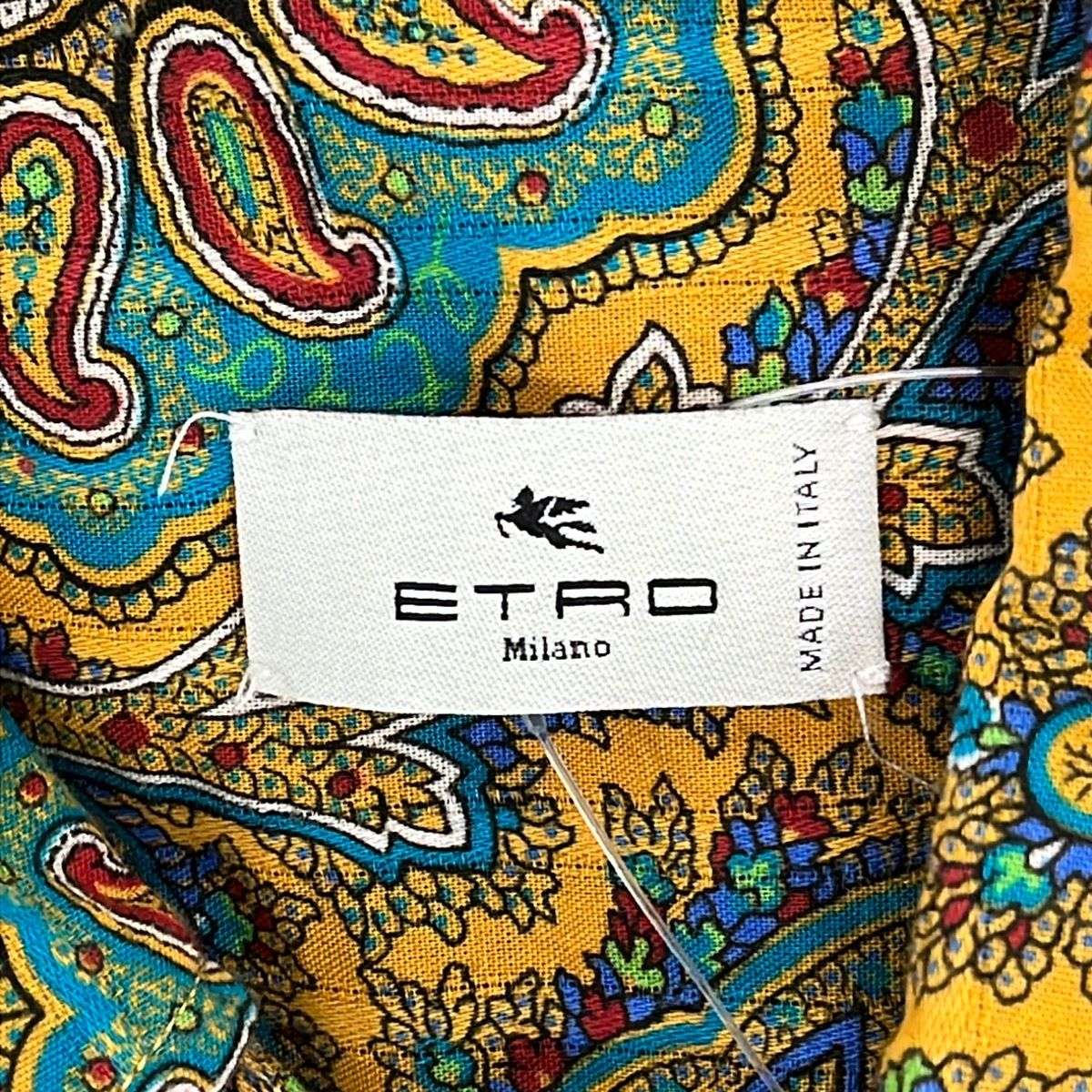 ETRO(エトロ) 長袖シャツ サイズ38 M メンズ - ライトブラウン×ブルー 