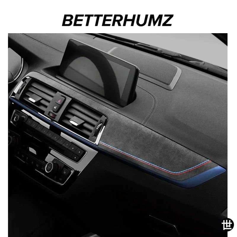 BMW F20 F21 F22シリーズ 1 2用 アルカンターラ製センターコンソールパネルトリムカバー Mパフォーマンスステッカー 車内アクセサリー