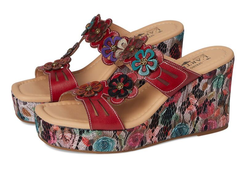 スプリングステップ レディース シューズ ヒール キャップ LArtiste by Spring Step Caprice Red レッド