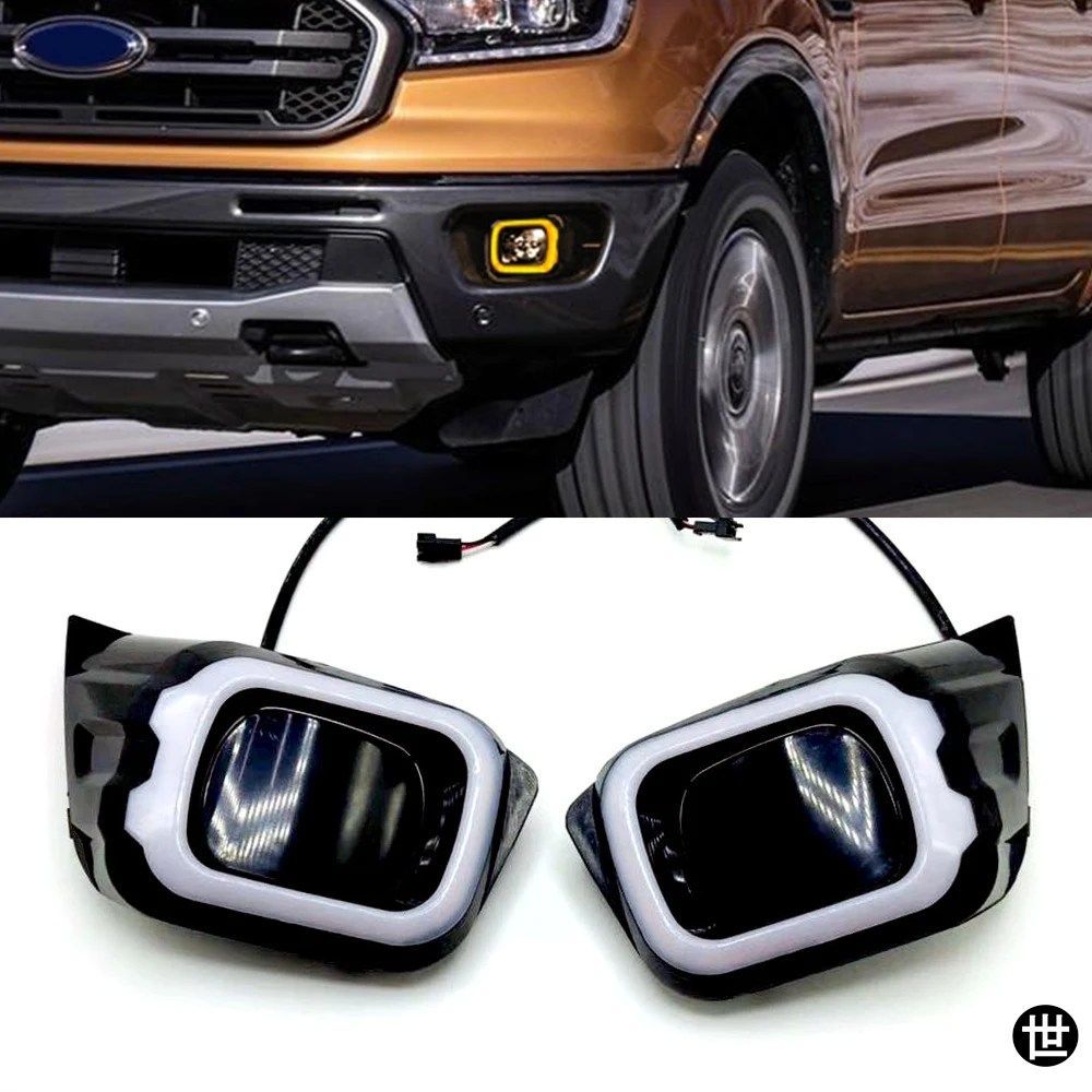 フォード レンジャー T8 2019 - 22 用 LED 車用デイタイム ドライビング フォグランプ 2個セットイエロー ウィンカー