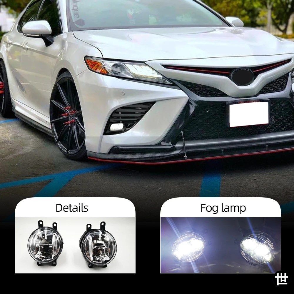 トヨタ カムリ XSE SE 2018 2019 2020 用ヘッドライト フォグランプ カバー グリル フレーム スイッチ ハーネス フォグライト LED バンパー