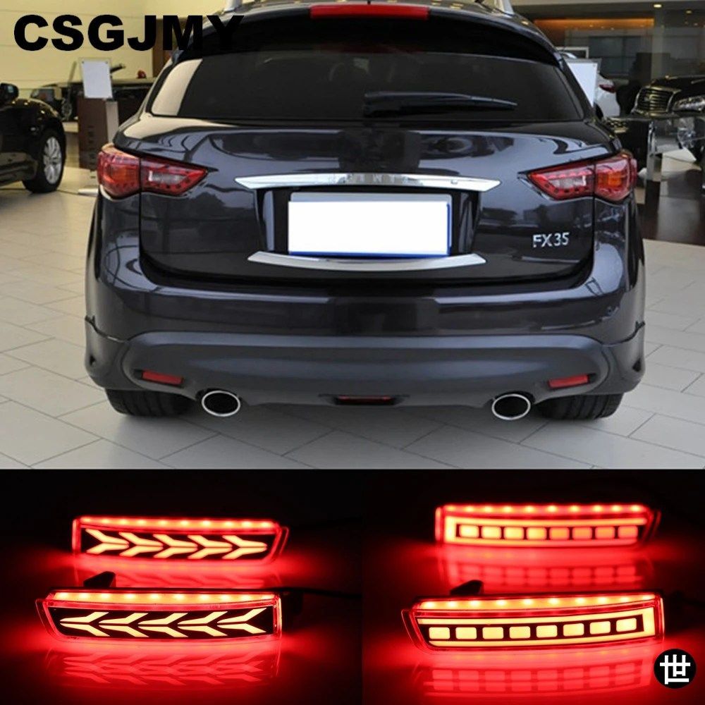 CSGJMY インフィニティ FX35 FX37 FX50 2009 - 13 用 LED リフレクターランプ テール リア フォグランプ バンパーライト ブレーキライト 2