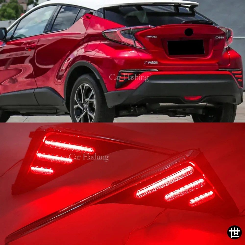 トヨタ CHR 2016 - 20 用 LED リフレクターランプ 1 ペア リア フォグランプ リア バンパー ライト ブレーキ ライト
