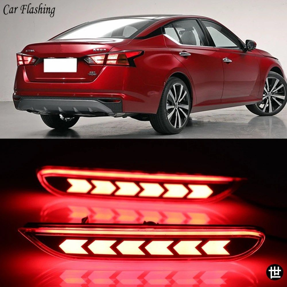 日産ティアナ/アルティマ 2019/2020用 多機能カーLEDリフレクターランプ リアフォグランプ テールリアバンパーライト ブレーキライト 1ペア
