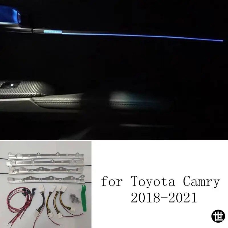 LED 4ドアライト装飾ライト特殊ムードランプ装飾ランプアイスブルー12Vトヨタカムリ2018 - 21用