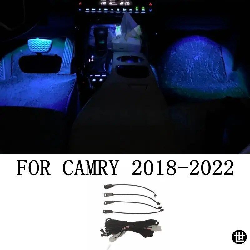 トヨタ カムリ 2018 - 21 2020 用 車内ムードストライプランプ アンビエントライト フットライト 装飾アイスブルーカラー