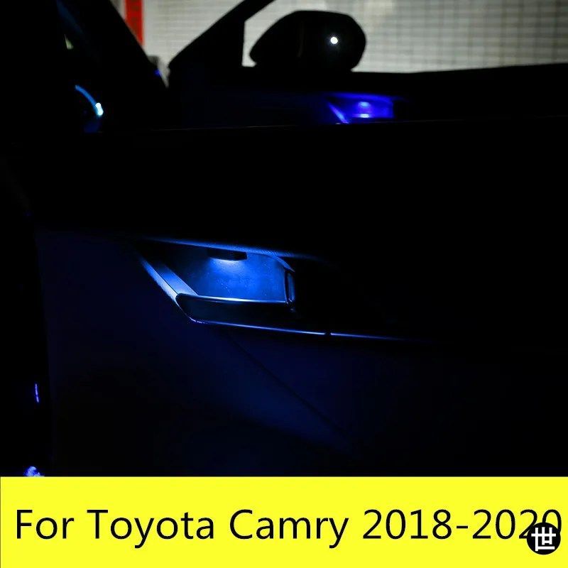 トヨタ カムリ 2018 2019 2020 用 車載用 LED ドアボウルランプ センターコンソール ムードライト インテリア装飾ライト アイスブルー