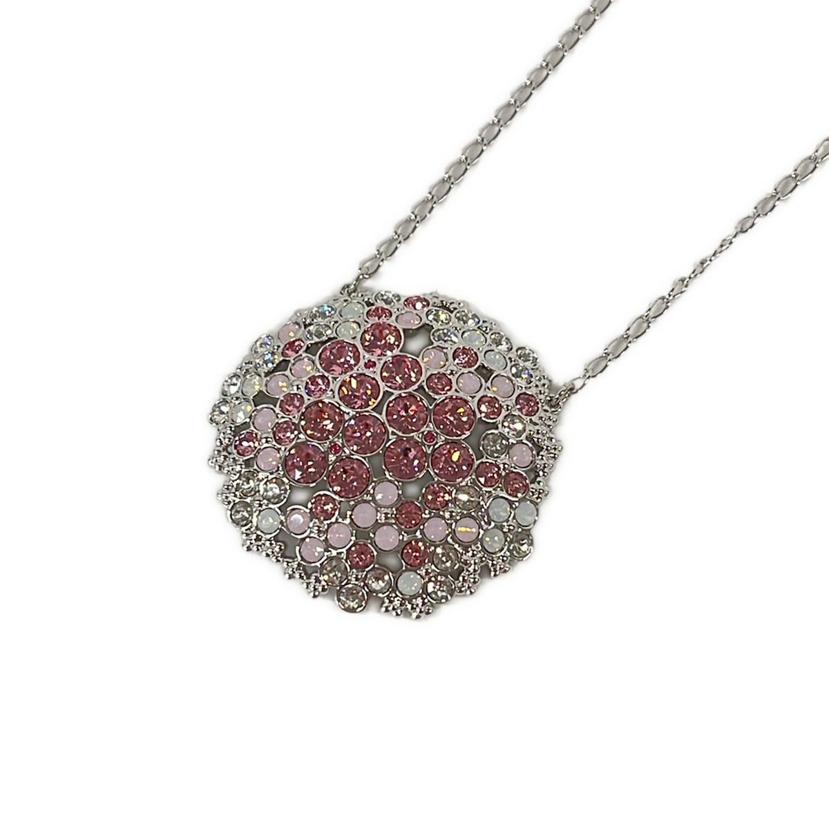 SWAROVSKI(スワロフスキー) ネックレス美品 Cherie Long シルバー×ピンク×クリア
