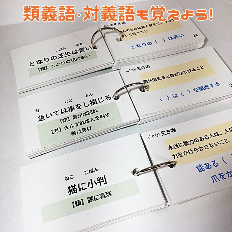中学入試国語 ことわざの暗記カード サピックス 言葉ナビ 単語カード