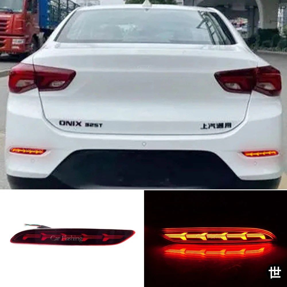シボレー キャバリエ 2019 - 23 用 LED リアバンパーリフレクター フローティングウィンカー ブレーキ ドライビングランプ 2個セット