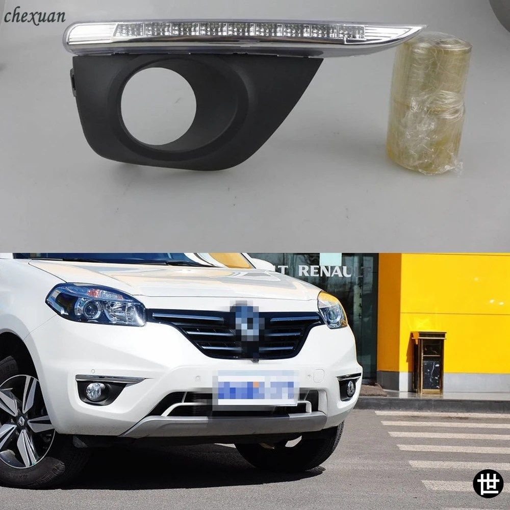 2個 ルノー コレオス 2011 - 14用 LEDデイタイムランニングライト ハザード灯 フォグランプ カーアクセサリー