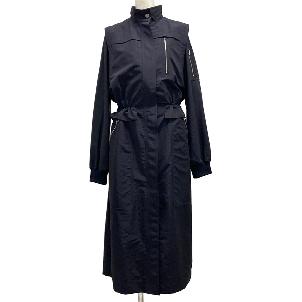 HERMES(エルメス) コート サイズ40 M レディース美品 - 5E0117DLGILET/5E0117DLBLOUSON ダークネイビー ウール