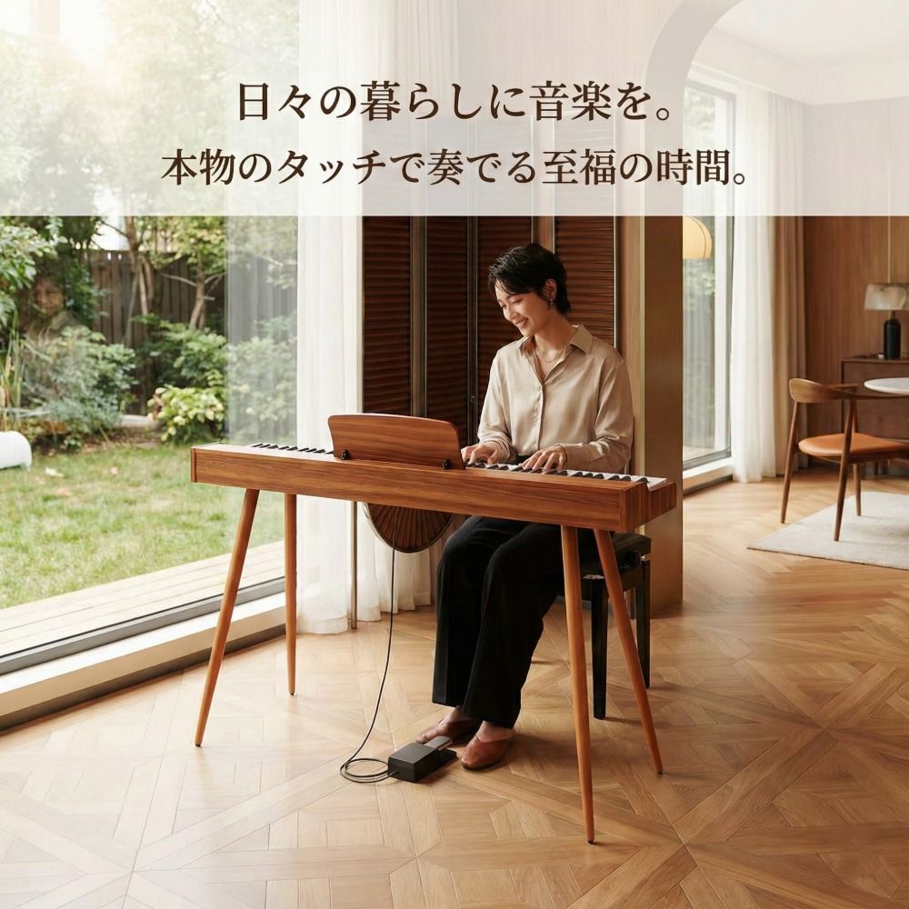 木目調スタンド型】電子ピアノ 88鍵 グレーデッドハンマーアクション 