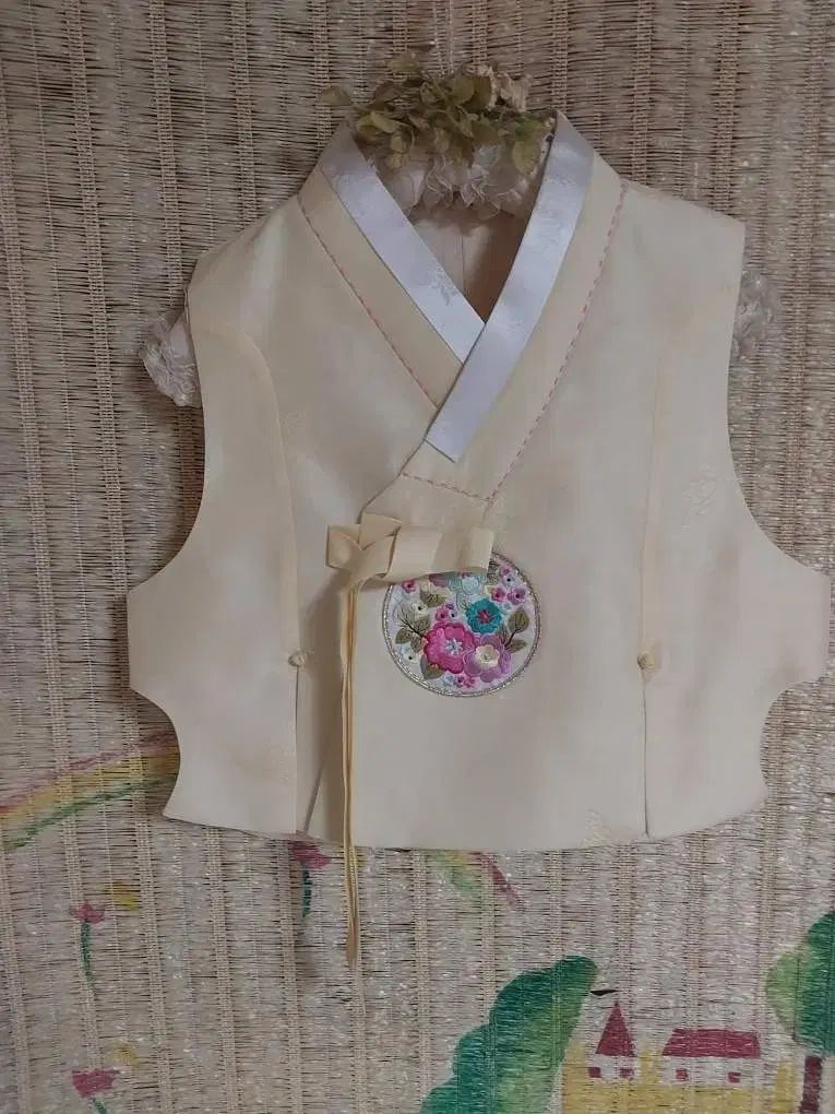 本絹シルク)レディース チマチョゴリ 花刺繍 ペジャ