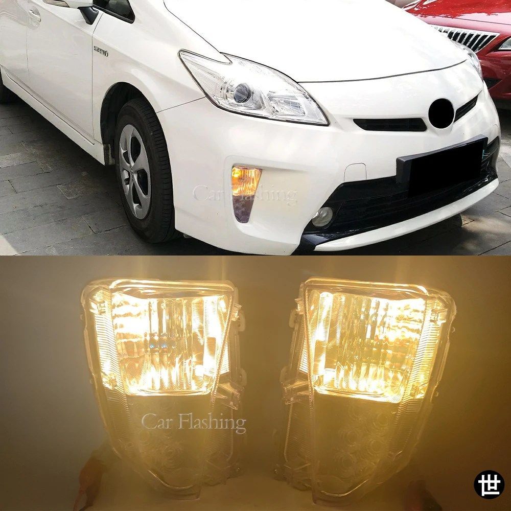 製 トヨタ プリウス ZVW30 2012 - 15用 LEDフォグランプ ドライビングライト フロントバンパーフォグライト DRLフォグランプアセンブリ