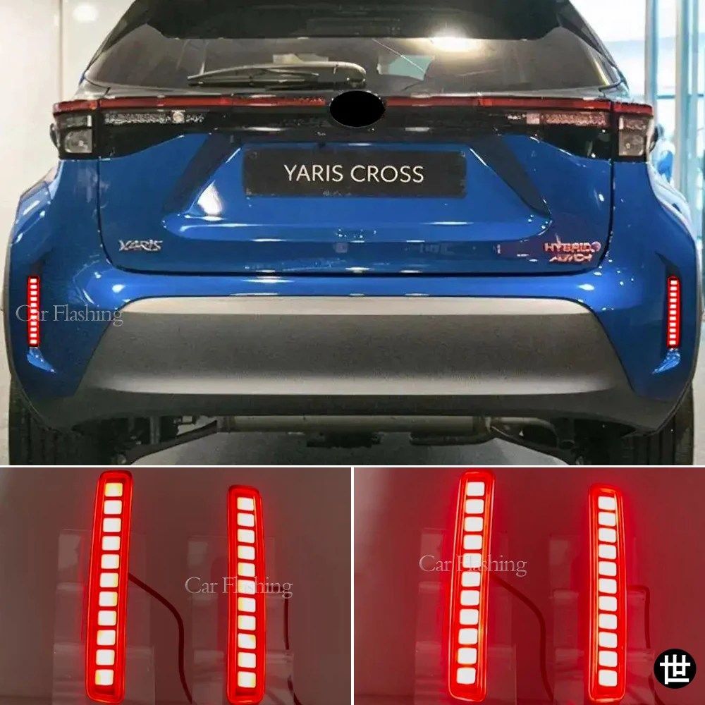 トヨタ ヤリス クロス 2020 2021 2022 用 LED リフレクター 2個セット バンパーライト リアフォグランプ ブレーキライト ダイナミックウィ