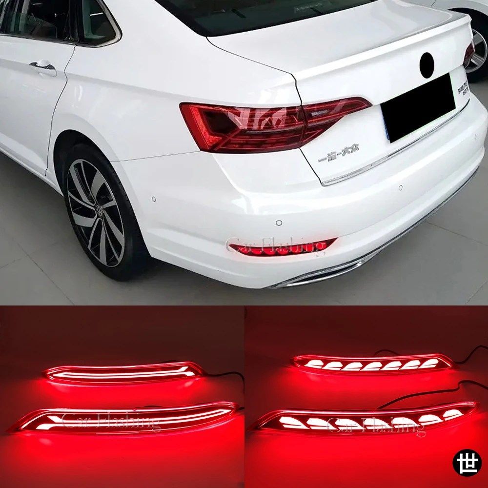 フォルクスワーゲン サギタール MK7 2019 - 22 車用 LED リアバンパー リフレクター ライト 1ペア ドライビング ブレーキ ウィンカー ライ
