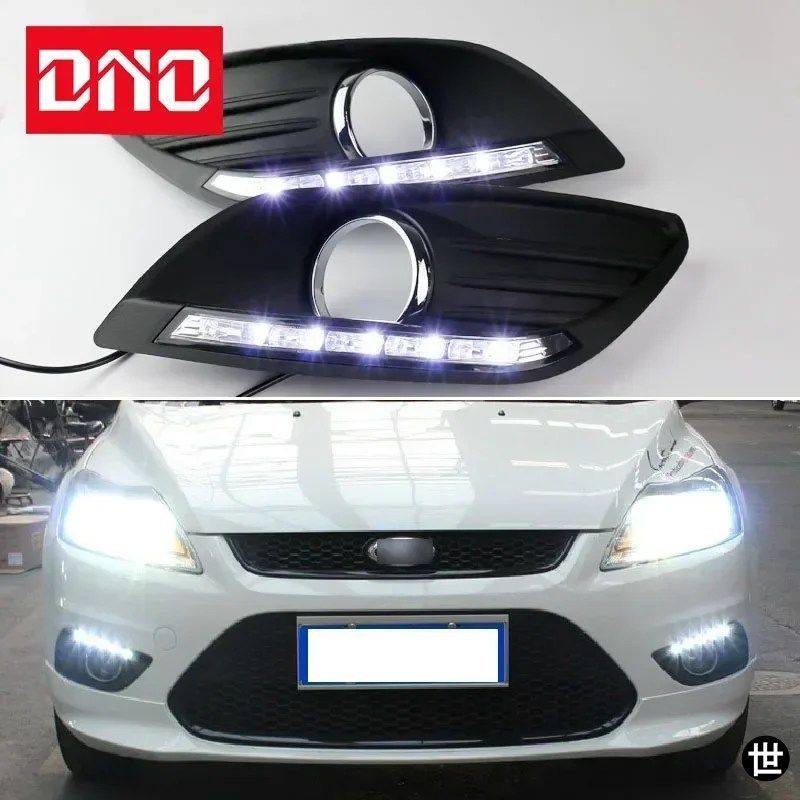 フォード フォーカス 2 MK2 2009 2010 2011 用 LED 12V デイタイム デイタイム ランニング ヘッドランプ オート ドライビング ランプ フォ