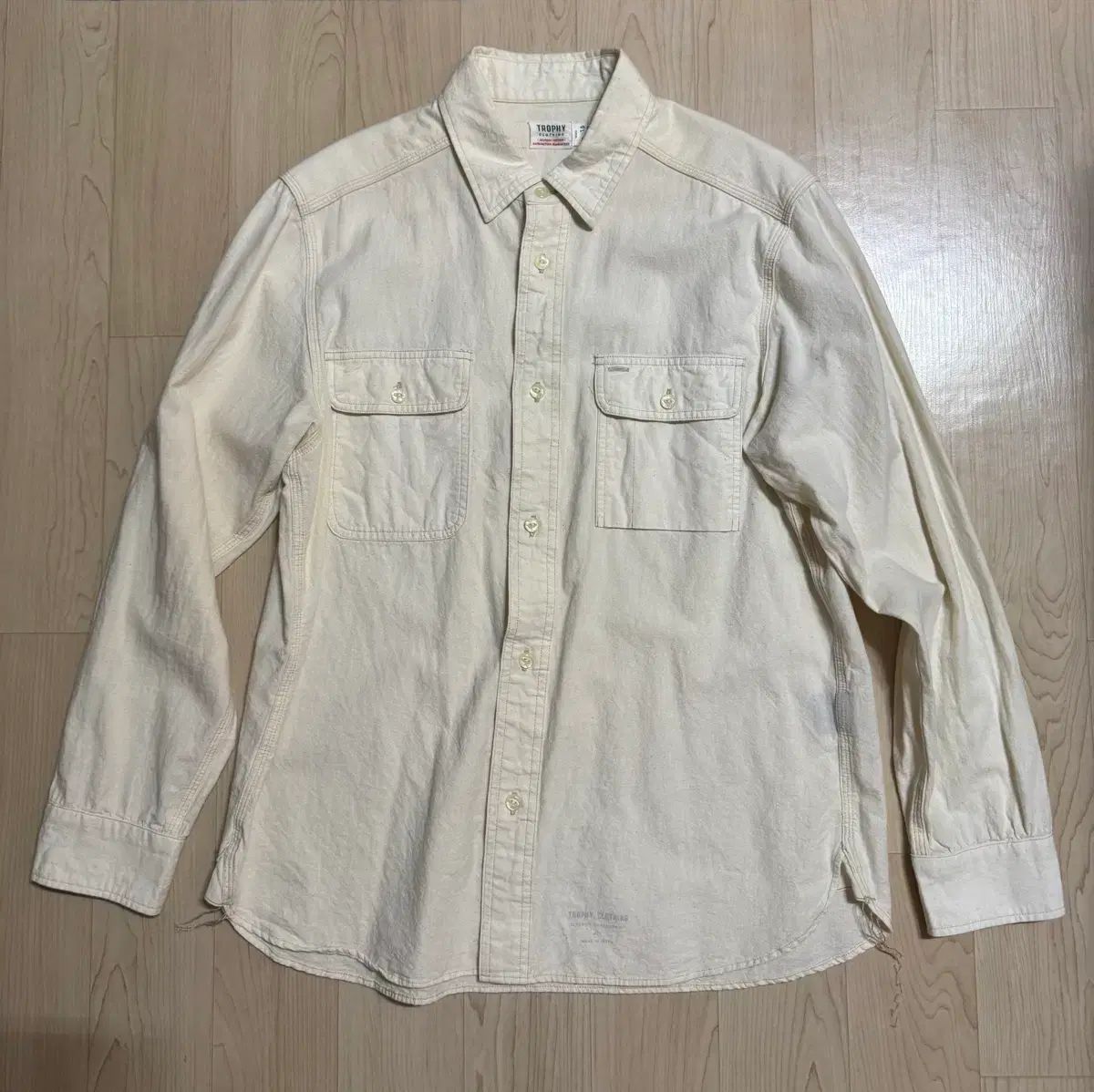 TROPHY CLOTHING (トロフィークロージング) シャンプレ シャツ ナチュラル 16 サイズ 中古